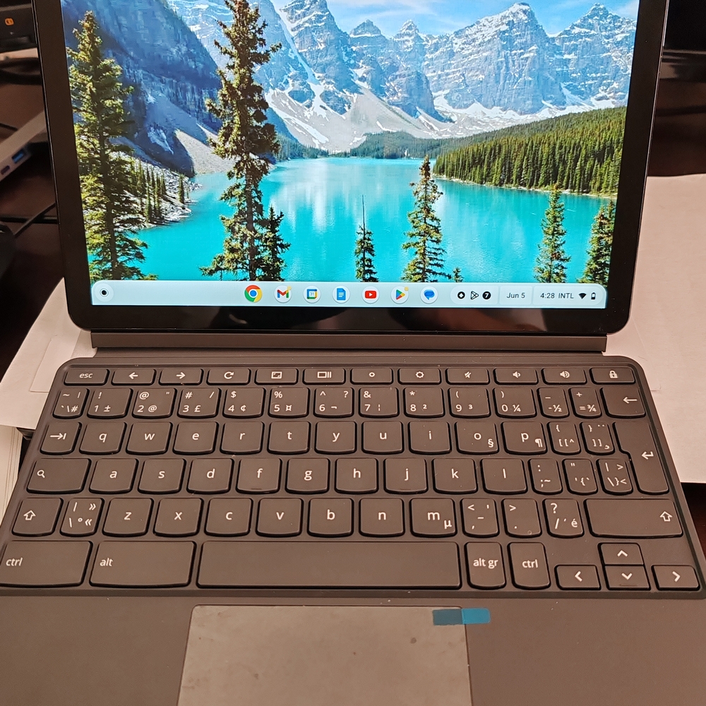 Black Laptop with Scenic Screen